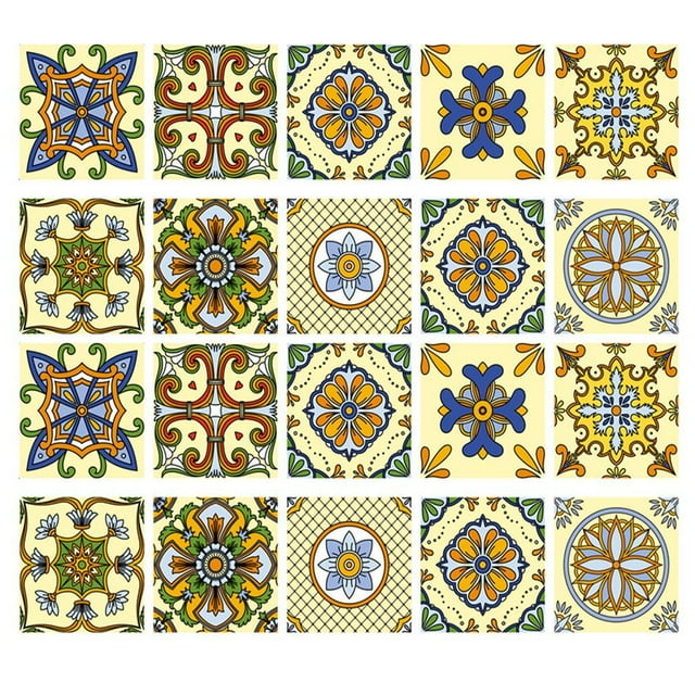 Pegatinas para azulejos de baño | Azulejos de mosaico - Pegatinas de pared para azulejos de cocina, 20 piezas n. degree 2
