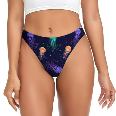 Sigee Sea Jellyfish for Women s G-String Panty  Low Rise  Soft Lace Perfect for Everyday Wear or Special Occasions-X-Small