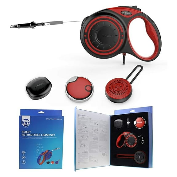 Smart Retractable Red Leash Boxed Set, 19' L