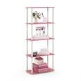 thumbnail image 4 of Furinno Rata 5-Tier Industrial Multipurpose Flat Base Shelf Display Rack with Metal Frame, Narrow, Marble White, 4 of 5