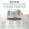 thumbnail image 2 of Open Box Haden 2 Slice Wide Slot Toaster w/Removable Crumb Tray, Steel/Copper, 2 of 12