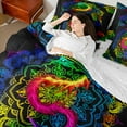 thumbnail image 4 of Manfei Magical Dragon Animal Twin Bedding Sets 7-Piece, Bohemian Damask Flower Bedding Comforter Set, Mandala Hippie Style Sheet Sets, Lightweight Room Decor, 4 of 7