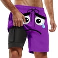 thumbnail image 2 of MAIHAN Mens Swim Trunks with Compression Liner,Quick Dry Swim Trunks|Printed Beach Board Shorts with Elastic Drawstring Waist|Lightweight Casual Summer Shorts(Purple,XL), 2 of 4