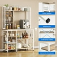 thumbnail image 5 of Dextrus 8 Tier Kitchen Bakers Rack with Power Outlets, 39" Freestanding Microwave Stand with 6 S-Shaped Hooks, Kitchen Storage Shelf Organizer, White, 5 of 8