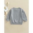 thumbnail image 4 of Qmyliery Kids Pullover, Letter Print Crew Neck Long Sleeve Casual Tops Autumn Outfit, Gray, 6 Months-5 Years, 4 of 8