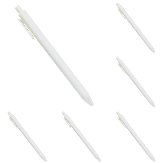 Under $1, Retractable Ballpoint Pen, 10-Pack Retractable Ballpoint Pens, 1.0Mm Medium Point, Compact for Office & Travel, Click Pen, White by Goohae