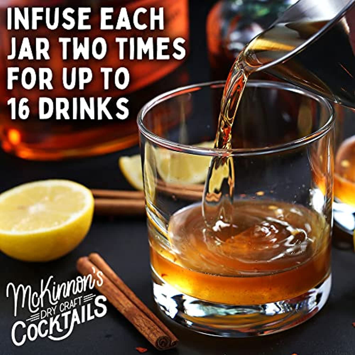 Mckinnon'S Dry Craft Cocktails, Dehydrated Fruit And Herbs, Diy Mixology, Infusion Kit, Mason Jar Serves 8 – 16 Drinks