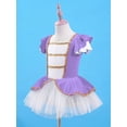 thumbnail image 3 of MSemis Robe de Danse Ballet pour Filles Enfants Justaucorps Fée Princesse Jupe Tutu Tenue de Fête Costume de Performance de Cirque Violet 6, 3 of 8