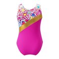 thumbnail image 2 of iEFiEL Kids Girls One-piece Swimming Jumpsuit Sleeveless Prints Pool Bathing Suit Rose Red 16, 2 of 7