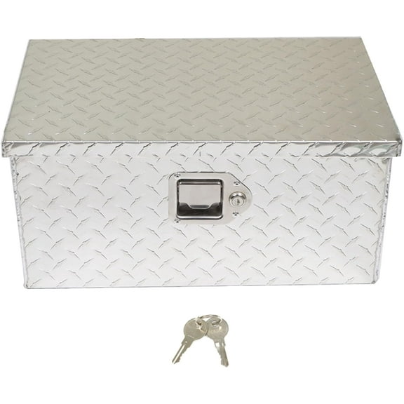 SEBLAFF 20 Inch Heavy Duty Aluminum Diamond Plate Tool Box Silver Replacement for Pick Up Truck RV Trailer with Lock & 2 Keys