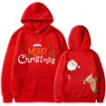 thumbnail image 1 of Bmisegm Sweat à Capuche Imprimé Lettre du Père Noël pour Femmes, Col à Dos Enveloppé, Sweat Ample avec Capuche Assortie, Sweat Décontracté pour Femmes Rouge TG, 1 of 3