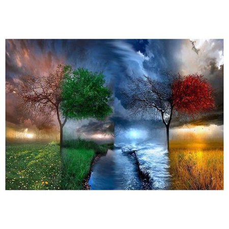 Akoada Diy Diamond Painting Cross Stitch Craft Kit Wall Stickers For Living Room Decoration12x1574inch30x40cmfour Seasons Tree -