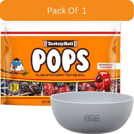 Tootsie Pops Assorted Flavor Lollipops – 10.12 oz Bag-With Olive White Bowl By  OMA