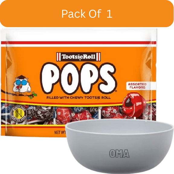 Tootsie Pops Assorted Flavor Lollipops – 10.12 oz Bag-With Olive White Bowl By  OMA