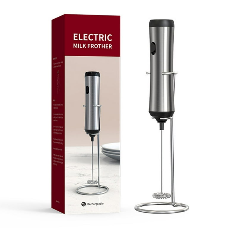 Electric Milk Frother Handheld Stainless Steel Frother Wand