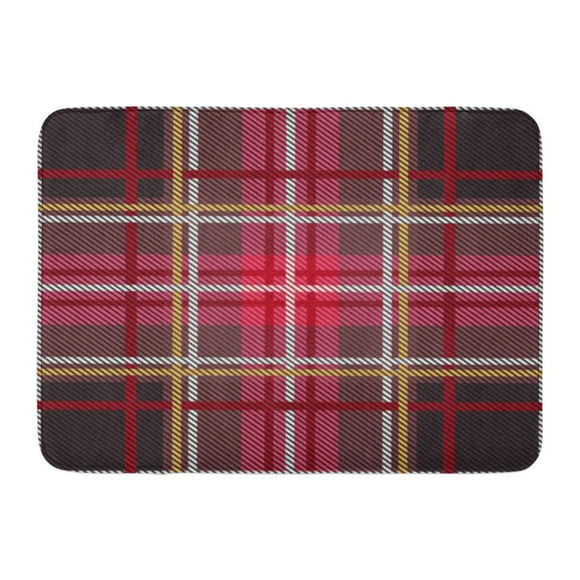 YUSDECOR British Black Abstract of Tartan Pattern for Your Design Red Autumn Celtic Rug Doormat Bath Mat 23.6x15.7 inch