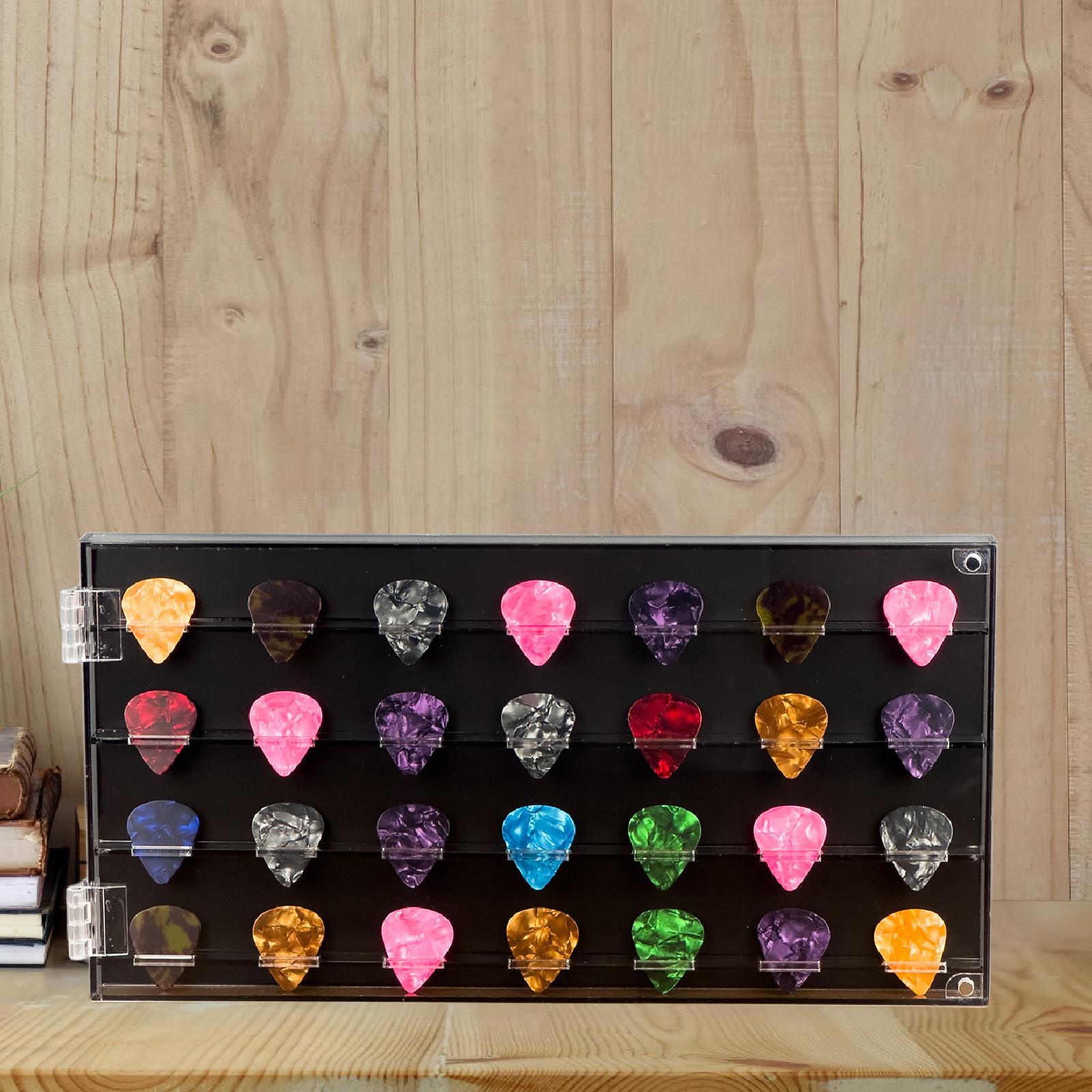 Dualoai Acrylic Display Case Plectrum Storage Box Clear Study Men Guitar Pick Holder