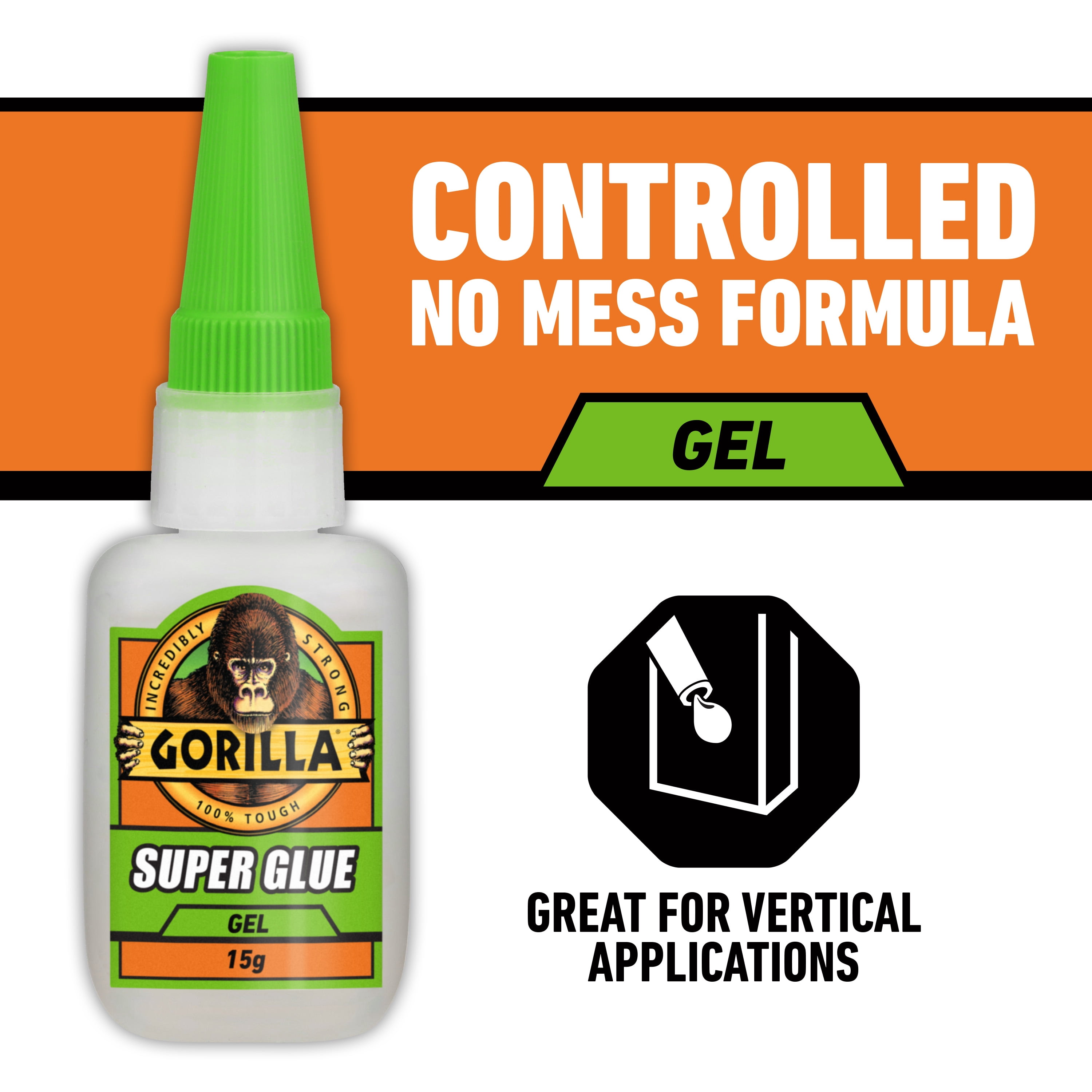 (6 pack) Gorilla Glue Super Glue Gel (15g) Clear Color, Pack of 1