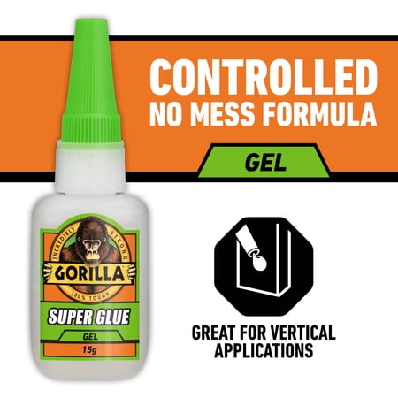 Gorilla Glue Super Glue Gel (15g) Clear Color, Pack of 1