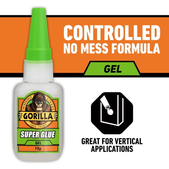 Gorilla Glue Super Glue Gel (15g) Clear Color, Pack of 1
