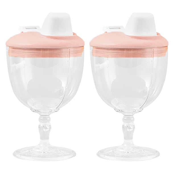 2 vasos para bebé con tapa de 150 ml, a prueba de derrames, de plástico, para vino, con boquilla, para bebidas y botellas de leche