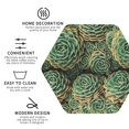 thumbnail image 4 of Gaeub Succulents Print 6 Pcs Leather Coasters for Drinks ,Drink Coasters Sets,Drink Table Cup Coasters for Living Room Kitchen Coffee Decor,Hexagon, 4 of 7