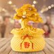 thumbnail image 4 of Figura de árbol con bolsa de dinero, regalo del Festival de Primavera de 2024, hucha de la suerte, arte Feng Shui Oro, 4 of 9