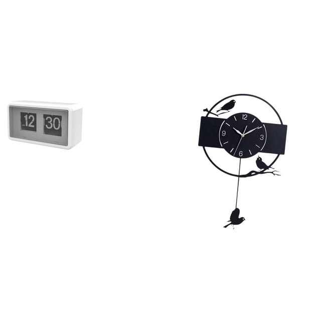 Reloj con giro automático,Reloj giratorio automático con pantalla grande para hotel,casa y oficina,Reloj de escritorio plegable para dormitorio,sala de estar,reloj silencioso,Reloj de