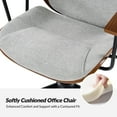 thumbnail image 4 of Ergonomic Adjustable Swivel Office Chair with Solid Wood Backrest and Premium Comfort Gray Cushion for Home Workplace, 4 of 8