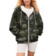 thumbnail image 6 of Bovemsi Sweatshirt for Women Solid Loose Jacket Long Sleeve Irregular Print Zipper Pullover Elegant Tops Blouse Zip Up Hoodie, 6 of 7
