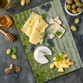 thumbnail image 5 of Brick Wall Cutting Board, Ground Creepy Climbing Wood Ivy Plant Leaf on Brick Wall Nature Flower Invasion, Decorative Tempered Glass Cutting and Serving Board, Large Size, Green White, by Ambesonne, 5 of 5