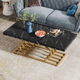 thumbnail image 4 of Tribesigns Modern Coffee Table, 47 Inch Faux Marble Cocktail Table with Geometric Frame for Living Room, 4 of 7