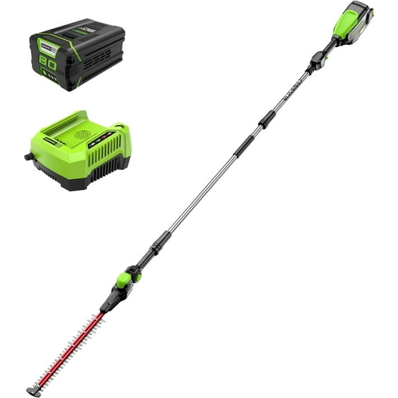 Greenworks 80V 20" Pole Hedge Trimmer with 2 Ah Battery and Charger