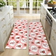 thumbnail image 4 of Kitchen Rugs Sets Of 2,Pink Cow Strawberry Oval Pattern Anti Fatigue Kitchen Mat Rugs Non Slip Washable,Decorative Kitchen Floor Mats for Kitchen,Sink,Laundry,17"X47", 4 of 5