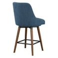 thumbnail image 5 of Bagford 26" Swivel Counter Stool with Medium Espresso Legs in Navy Fabric, 5 of 8