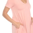 thumbnail image 5 of White Mark Short Sleeve Shirred Front Knit Tunic Top with Pockets, Women's, S-XL, 5 of 6