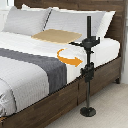 Stander EZ Swivel Overbed Table, Large Bedside Tray with Cup Holder, Bed Table Tray & Laptop Stand