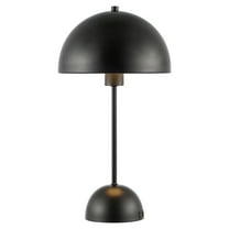 SAFAVIEH Ixora 18 in. Modern Black USB Port Metal Table Lamp with Black Shade