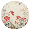 thumbnail image 3 of Ryvnso Flowers on Yellow Round Plate Mats Dining Table Placemat Set of 4 for Holiday Decoration, 3 of 7