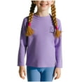 thumbnail image 3 of THDHVS Toddler Long Sleeve Shirt Girl,Boys Shirts,Kid's Shirt Long sleeve T-shirt Solid Pajamas Round Neck Solid Top Suitable for Boys and Girls Aged Purple 7-8 Years, 3 of 8