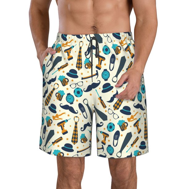 Fotbe Fathers day Trajes de Baño Estampados para Hombre, Shorts de Verano de Secado Rápido, Ropa de Playa, Bañadores-Medium