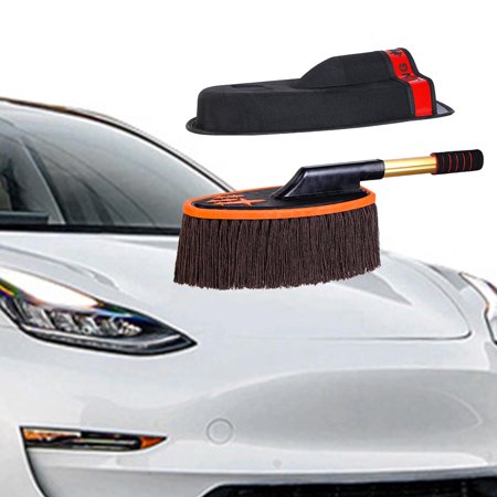 Car Duster Cleaner Extendable Handle Dust Remover for Motorcycle RV SUV with Brush Box