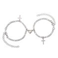 thumbnail image 1 of B 2 piezas imán pareja pulseras corazón cruces atracción pulsera conjunto de joyería, 1 of 5