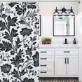 thumbnail image 5 of Black White Floral Seamless Pattern Design Shower Curtain for Bathroom Bath Curtain Polyester Fabric Waterproof Bathroom Curtain with 12 Hooks, 5 of 7