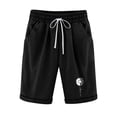 thumbnail image 2 of GaThRRgYP Womens Yoga Capris Leggings,Women's Shorts Cotton and Linen Fashionable Printing Elastic Waist 5-inch Pants Drawstring Shorts Black S, 2 of 6