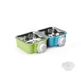 thumbnail image 1 of Cuenco para perros Crate Maylove-US extraíble de acero inoxidable azul+verde, 1 of 8