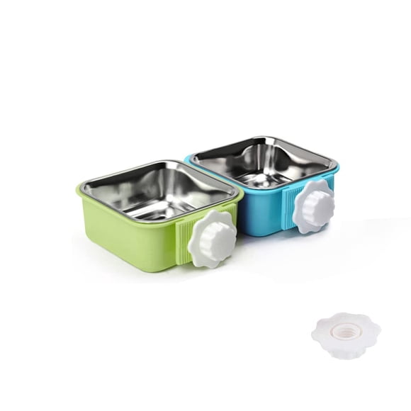 Cuenco para perros Crate Maylove-US extraíble de acero inoxidable azul+verde