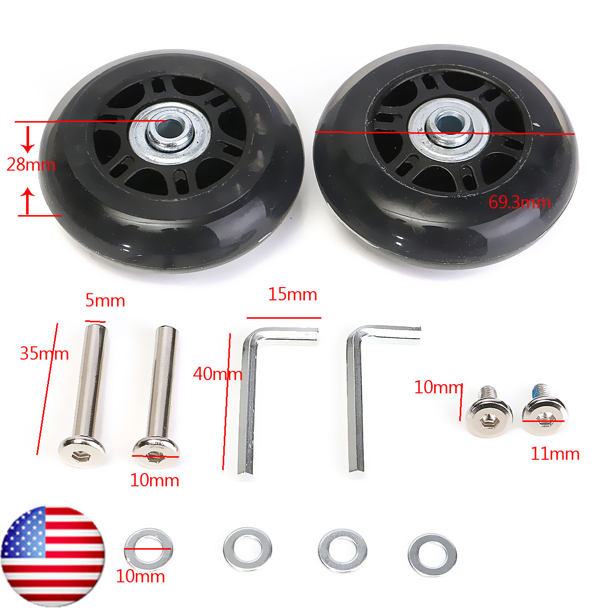 70mm luggage wheels