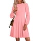 thumbnail image 1 of Vestido PRETTYGARDEN 2025 de Manga Larga Acanalado Rosa XL, 1 of 8