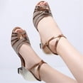 thumbnail image 3 of Dakaela Womens Ballroom Dance Shoes Latin Salsa Performance Dancing Pumps Open Toe Dress Heels Gold 7, 3 of 8